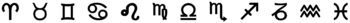 The Zodiac symbols.